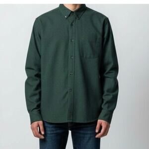 L.L. Bean Men Traditional Fit Button Down Shirt 4X Dark Green Micro Houndstooth